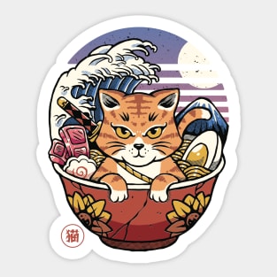 Neko cat And Ramen Sticker